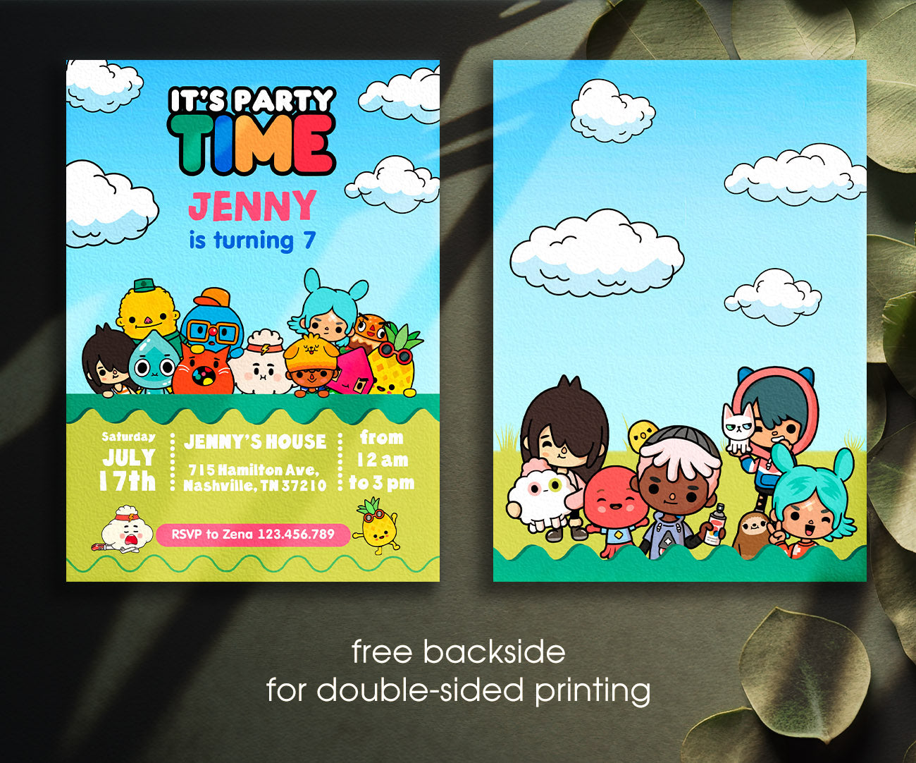 Toca Boca World Gamer customizable invitation template | Share or Print | RL719