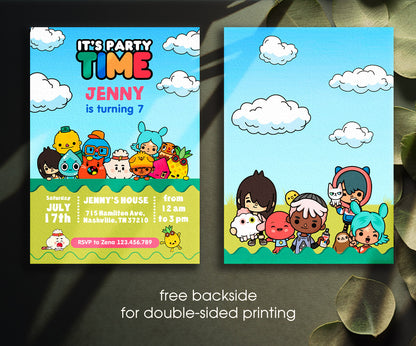 Toca Boca World Gamer customizable invitation template | Share or Print | RL719