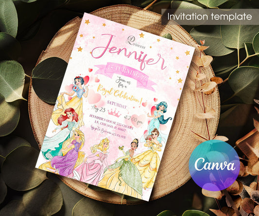 Disney Princess customizable invitation template | Share or Print | girl | OA733
