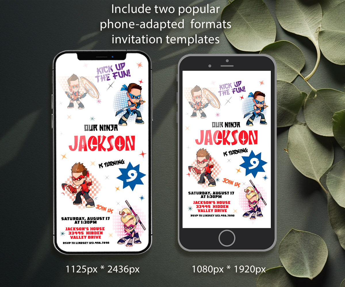 Ninja Kidz TV customizable invitation template | Share or Print | EX589