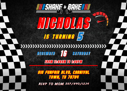Nascar Racing Ricky Bobby customizable invitation template | Share or Print | boy | RN282