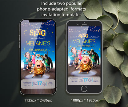 Sing Two Karaoke customizable invitation template | Share or Print | FF859
