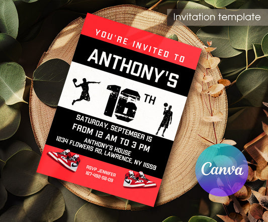 Sneaker Ball Air Jordan Nike customizable invitation template | Share or Print | ER104