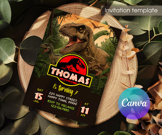 Jurassic World Dinosaur customizable invitation template | Share or Print | TK560