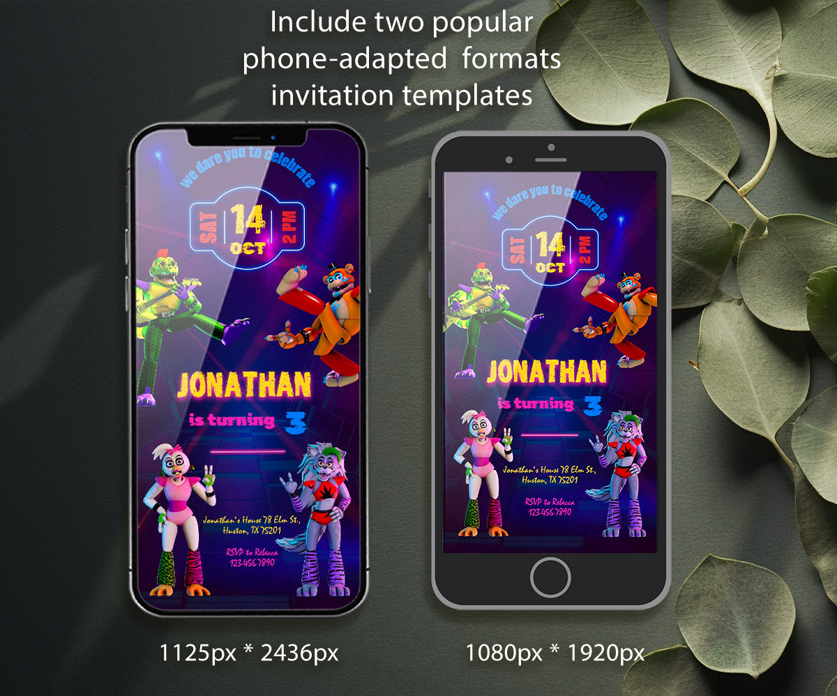 Five Nights at Freddy's customizable invitation template | Share or Print | RX862