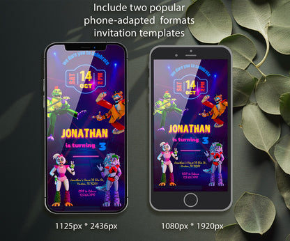 Five Nights at Freddy's customizable invitation template | Share or Print | RX862