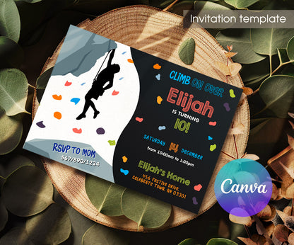 Rock Climbing customizable invitation template | Share or Print | IS852