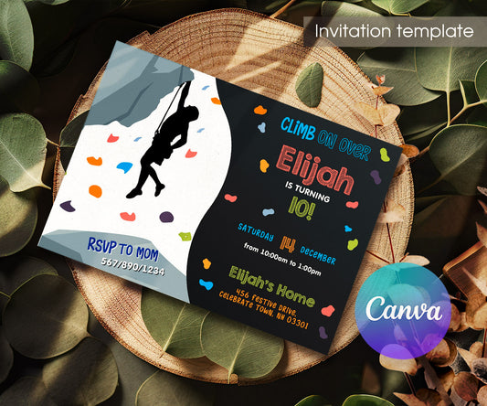 Rock Climbing customizable invitation template | Share or Print | IS852