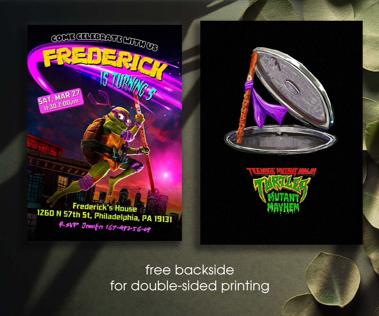 Teenage Mutant Ninja Turtles Mutant Mayhem customizable invitation template | Share or Print | boy | UZ335