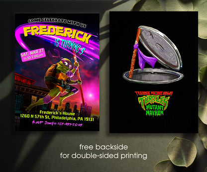 Teenage Mutant Ninja Turtles Mutant Mayhem customizable invitation template | Share or Print | boy | UZ335