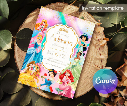 Disney Princess customizable invitation template | Share or Print | girl | ZR289