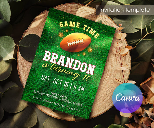 Super Bowl Football customizable invitation template | Share or Print | boy | GO238