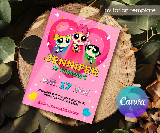 The Powerpuff Girls customizable invitation template | Share or Print | girl | LC791
