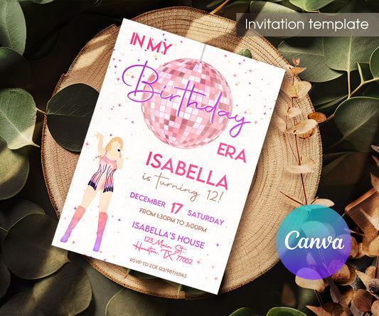 Taylor Swift Eras Tour customizable invitation template | Share or Print | girl | TG890