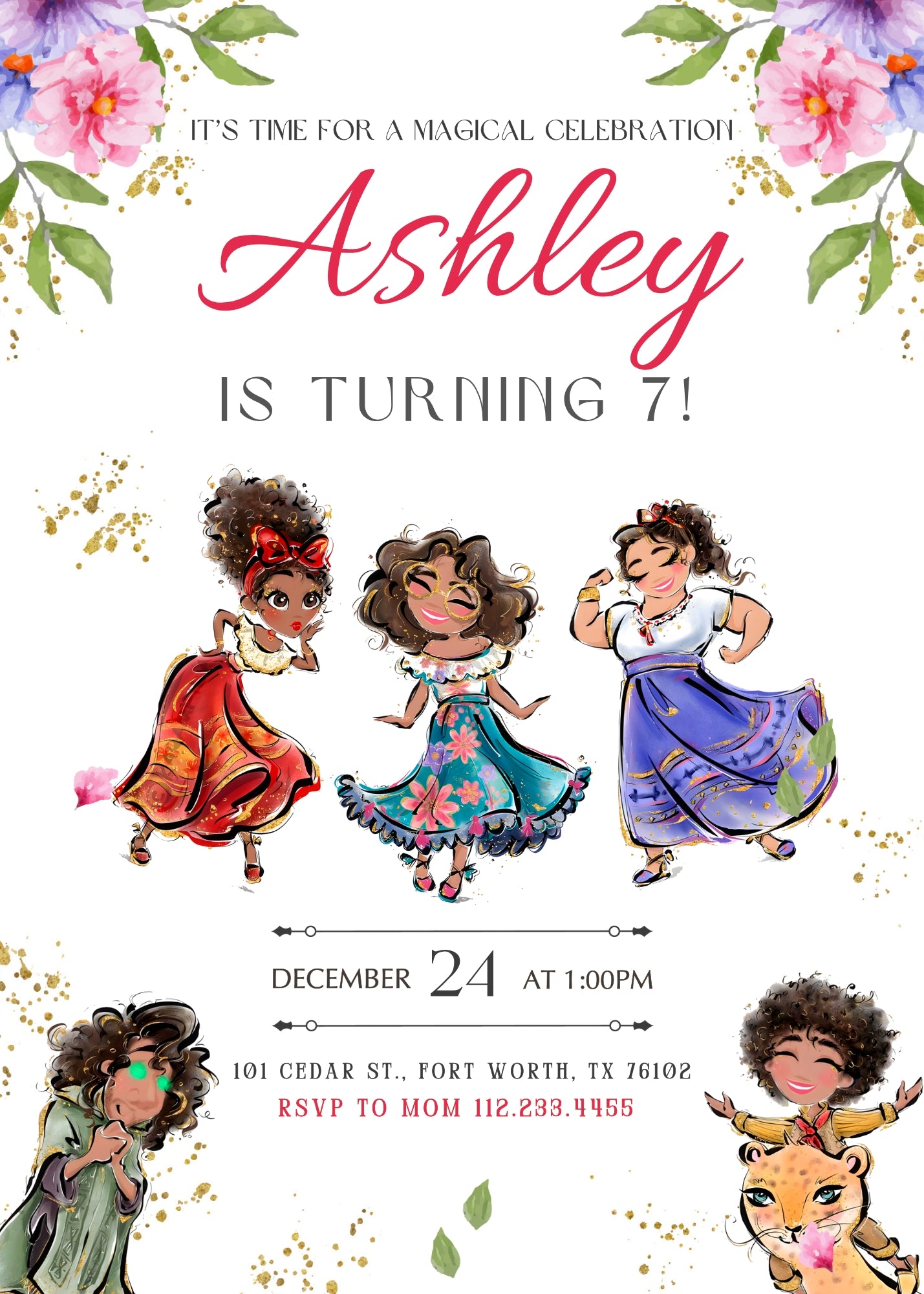 Encanto Mirabel customizable invitation template | Share or Print | girl | QT001
