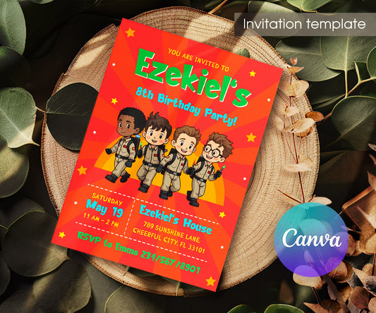 Ghostbusters customizable invitation template | Share or Print | FQ343