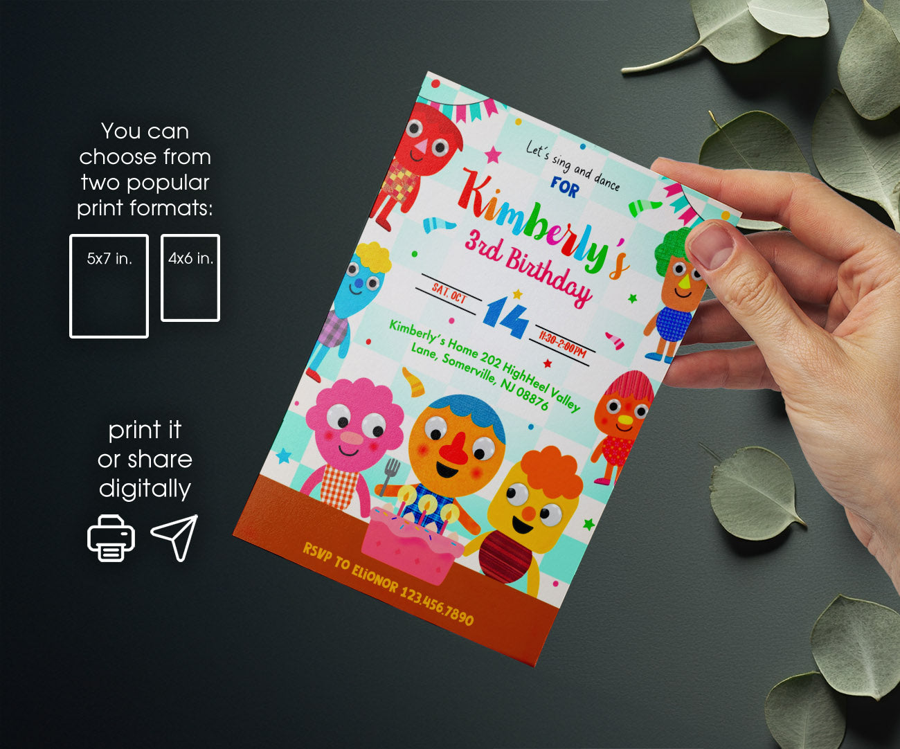 Super Simple Songs customizable invitation template | Share or Print | JQ051