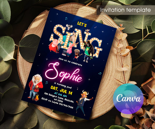 Sing Two Karaoke customizable invitation template | Share or Print | OU503