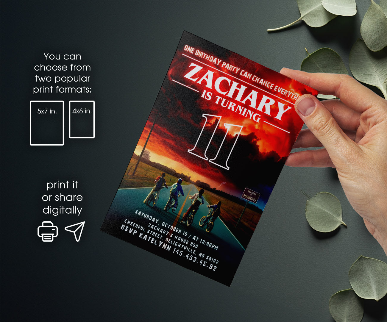 Stranger Things customizable invitation template | Share or Print | OO927