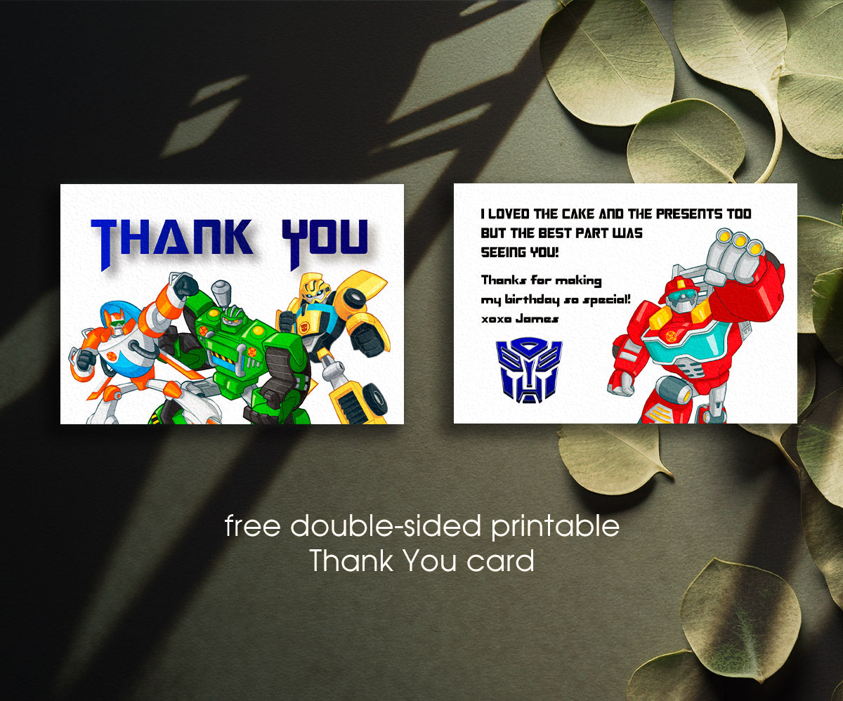 Transformers Rescue Bots customizable invitation template | Share or Print | boy | LC211