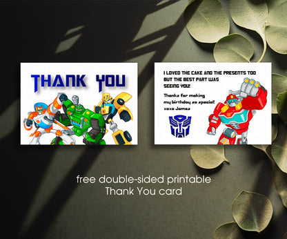 Transformers Rescue Bots customizable invitation template | Share or Print | boy | LC211