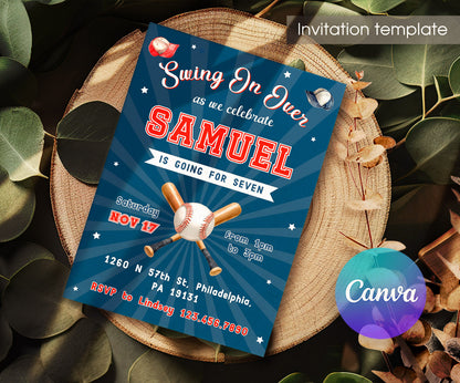 Baseball MLB Sport customizable invitation template | Share or Print | boy | GC177
