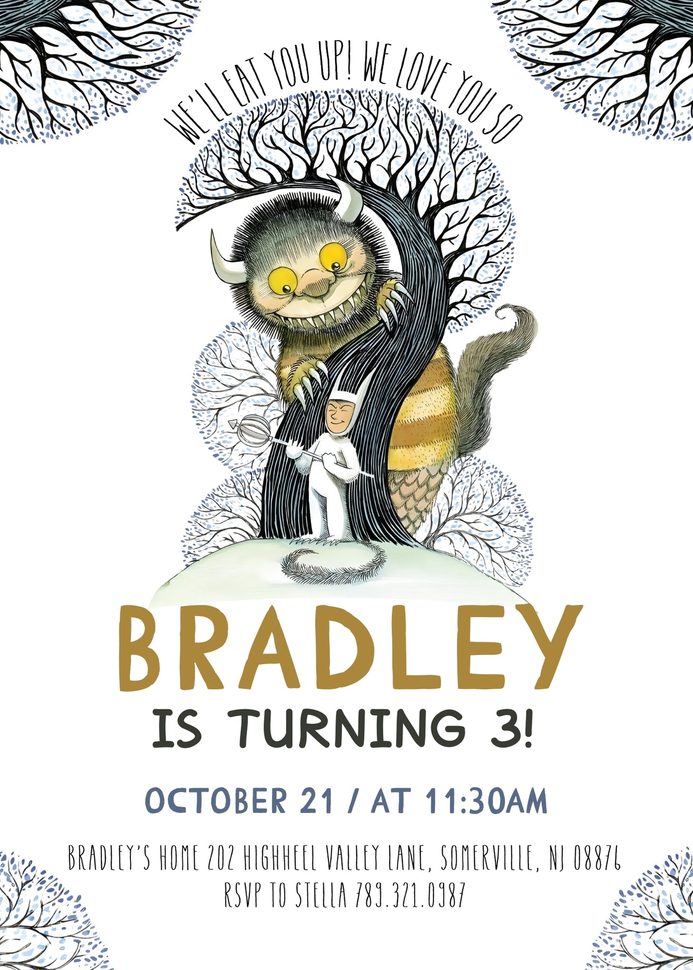 Where The Wild Things Are Maurice Sendak customizable invitation template | Share or Print | JM528
