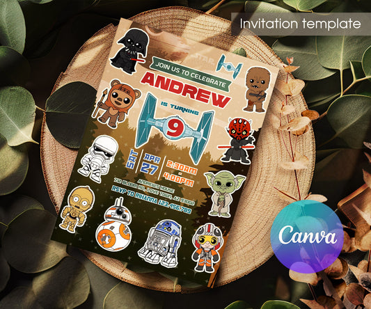 Star Wars Darth Vader customizable invitation template | Share or Print | boy | NM539