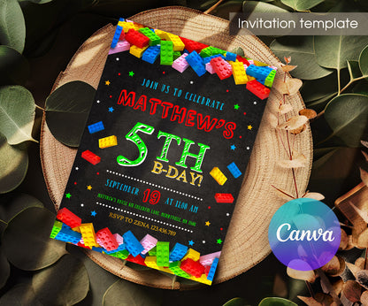 Lego customizable invitation template | Share or Print | RJ000