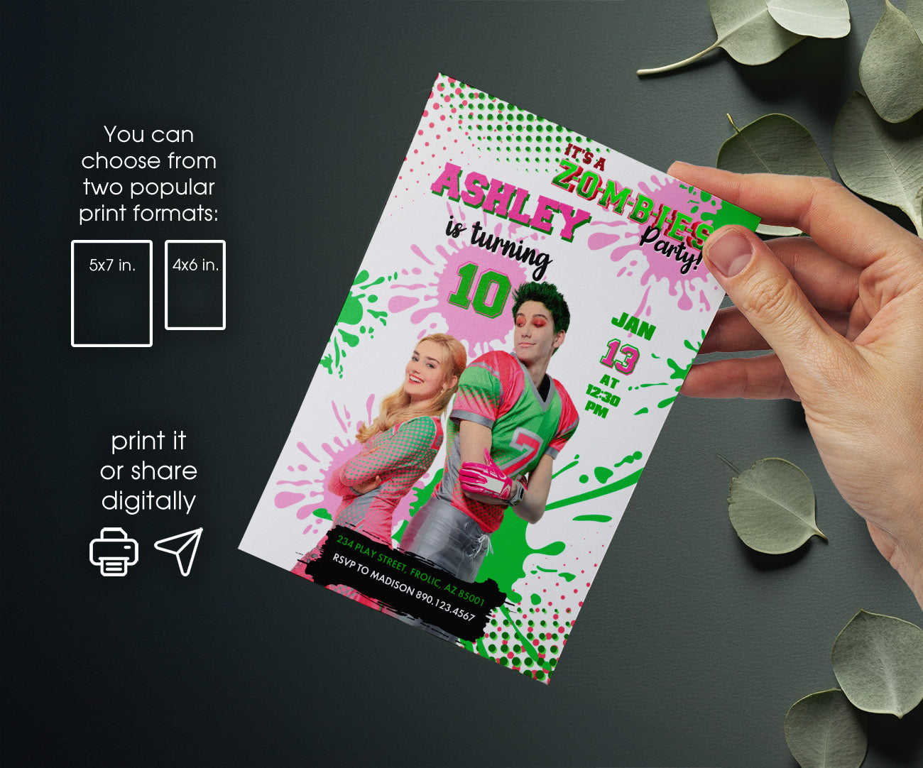 Zombies 3 Halloween customizable invitation template | Share or Print | IM586