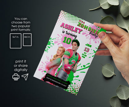 Zombies 3 Halloween customizable invitation template | Share or Print | IM586