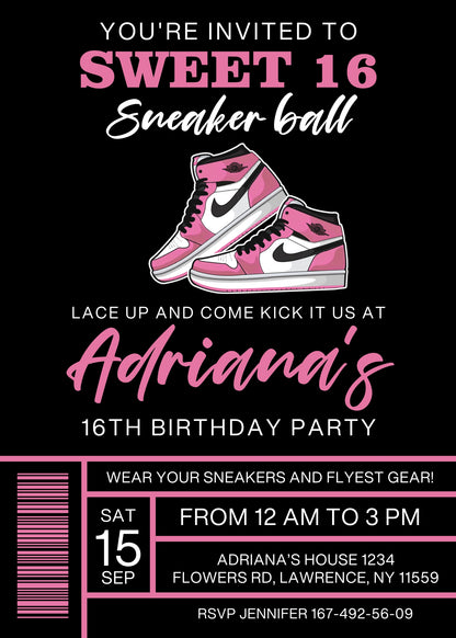 Sneaker Ball Air Jordan Nike customizable invitation template | Share or Print | MH256