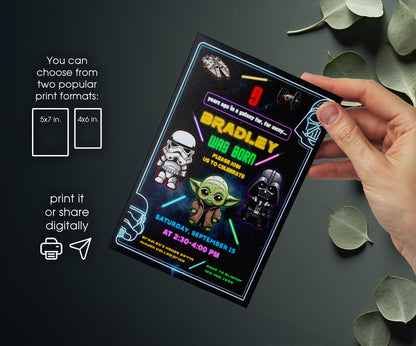 Star Wars Darth Vader customizable invitation template | Share or Print | boy | YB076