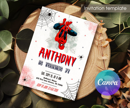 Spiderman Marvel Superhero customizable invitation template | Share or Print | boy | ZS982