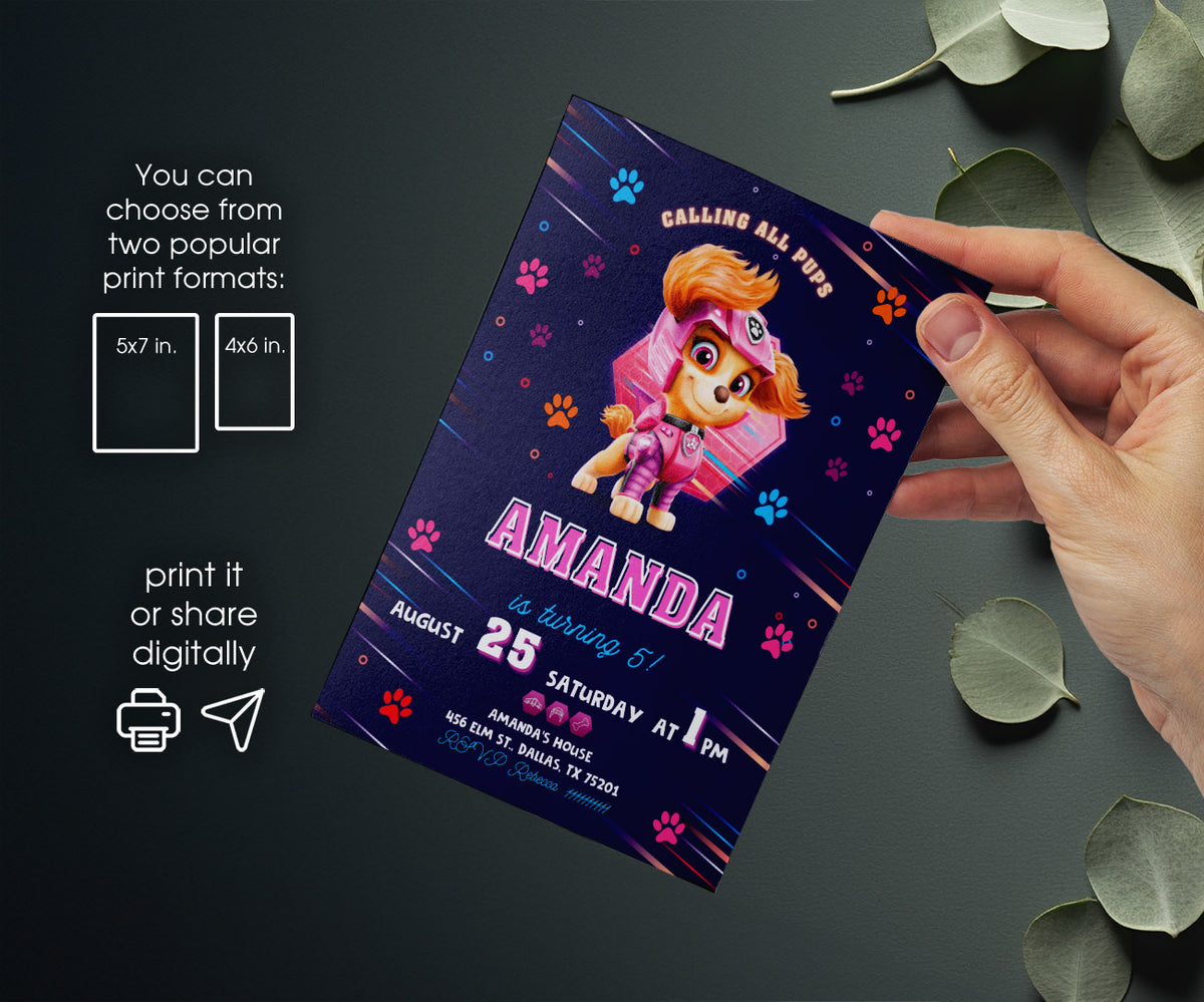 PAW Patrol customizable invitation template | Share or Print | AJ456