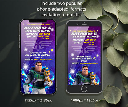 Buzz Lightyear Toy Story customizable invitation template | Share or Print | boy | BN285