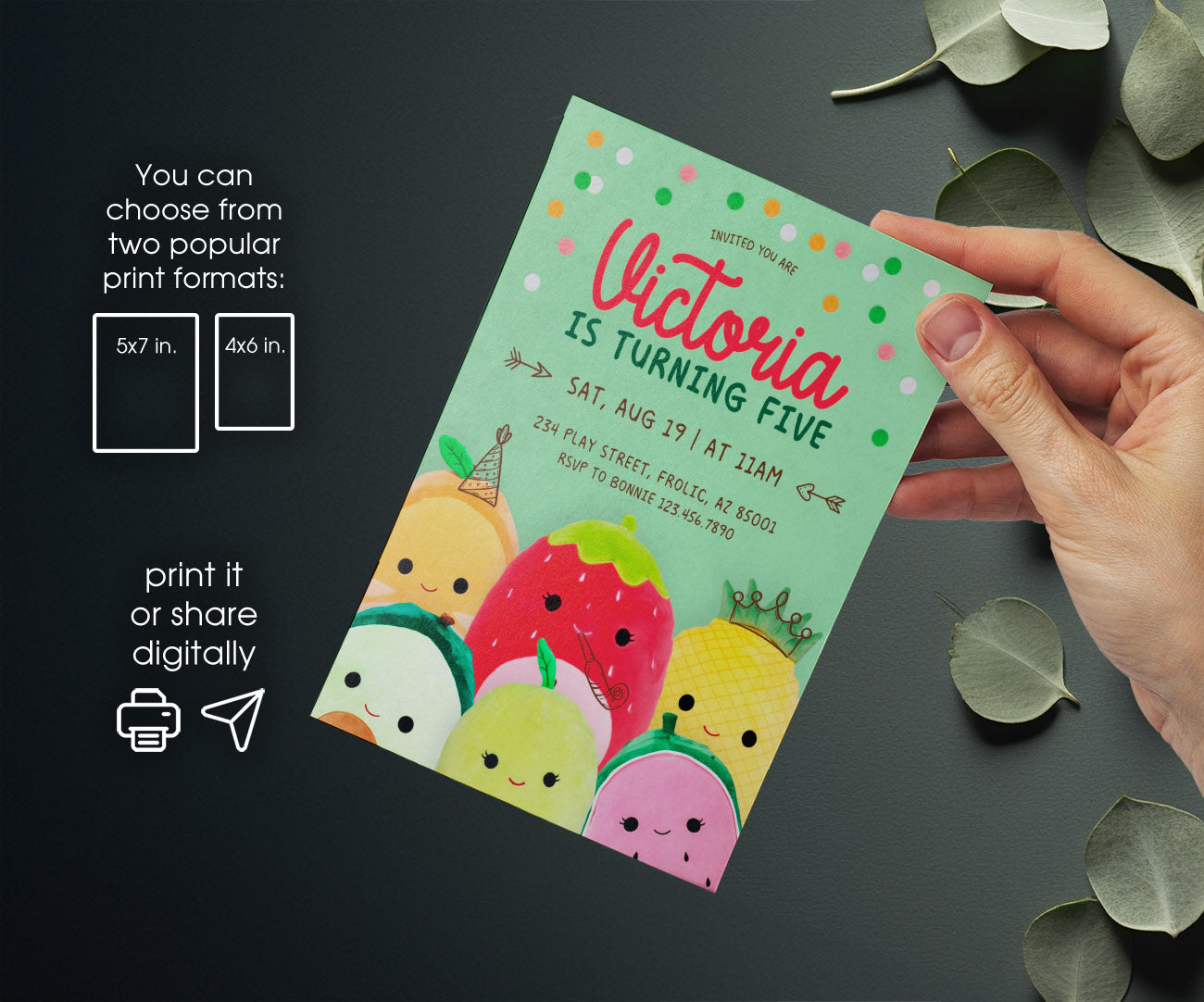 Squishmallows customizable invitation template | Share or Print | MR965