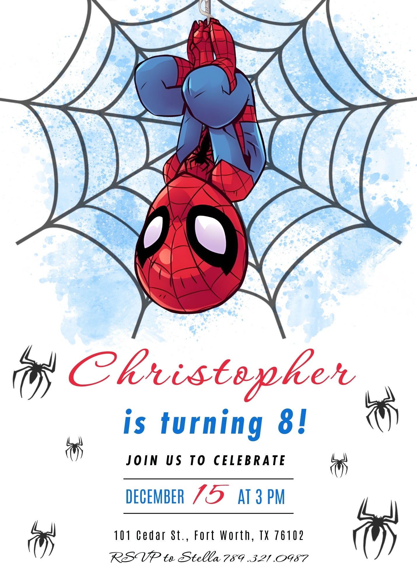 Spidey and His Amazing Friends customizable invitation template | Share or Print | boy | QJ010