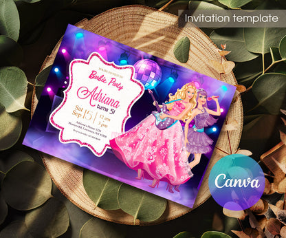 Barbie Pink customizable invitation template | Share or Print | girl | CT119