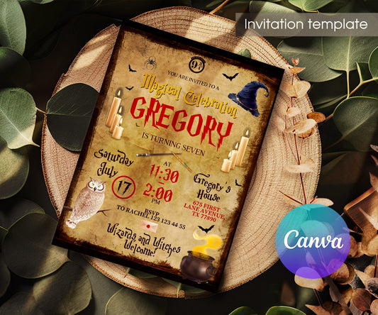 Harry Potter customizable invitation template | Share or Print | UQ203