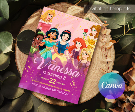 Disney Princess customizable invitation template | Share or Print | girl | OL528
