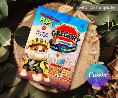 PAW Patrol customizable invitation template | Share or Print | EL151