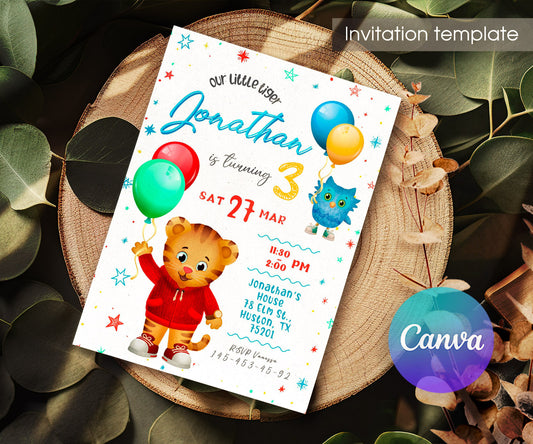 Daniel Tiger's Neighborhood customizable invitation template | Share or Print | TX856