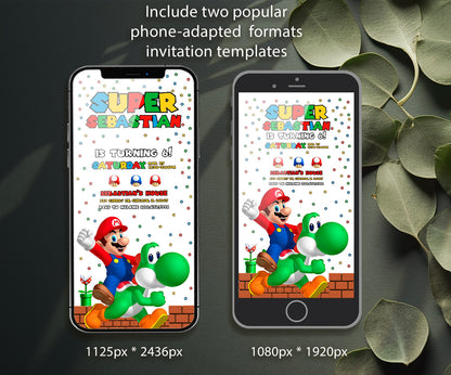 Super Mario Bros customizable invitation template | Share or Print | GV519