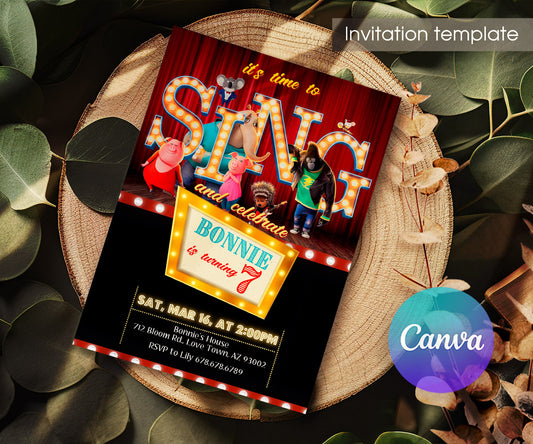 Sing Two Karaoke customizable invitation template | Share or Print | OJ174