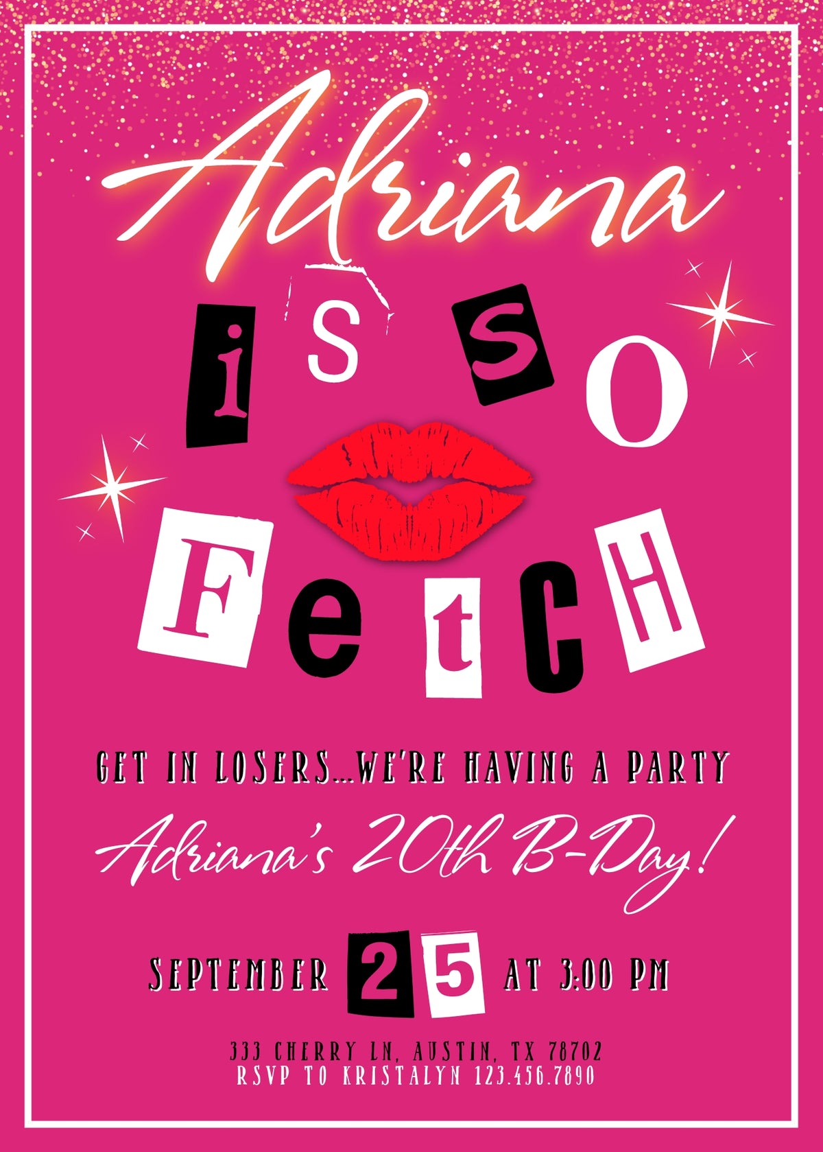 Mean Girls customizable invitation template | Share or Print | girl | QV029