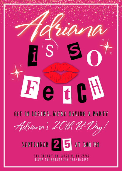 Mean Girls customizable invitation template | Share or Print | girl | QV029