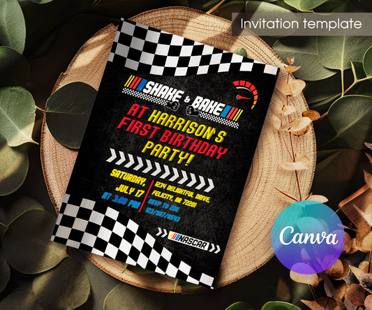 Nascar Ricky Bobby customizable invitation template | Share or Print | boy | IX593