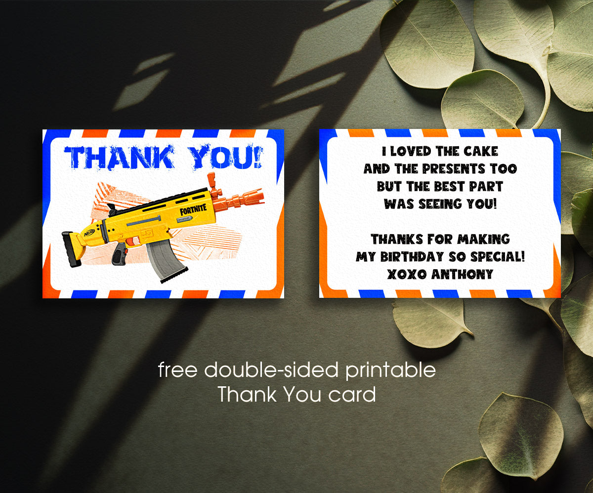 NERF Dart Wars customizable invitation template | Share or Print | boy | RQ950