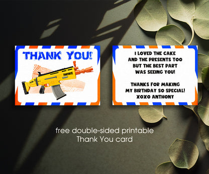 NERF Dart Wars customizable invitation template | Share or Print | boy | RQ950